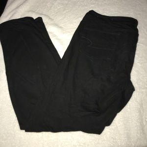 Black stretch denim leggings