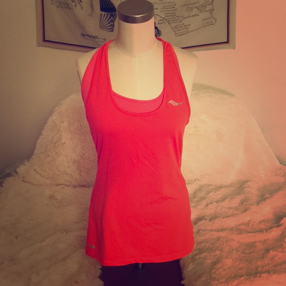 Saucony Neon Coral Running Top