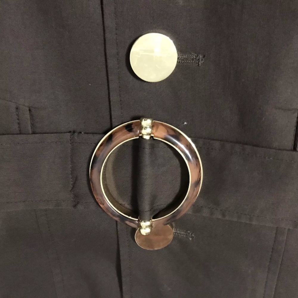 Eli’s Tahari Leather Trench Coat w/ Belt Sz 8 - Picture 4 of 8