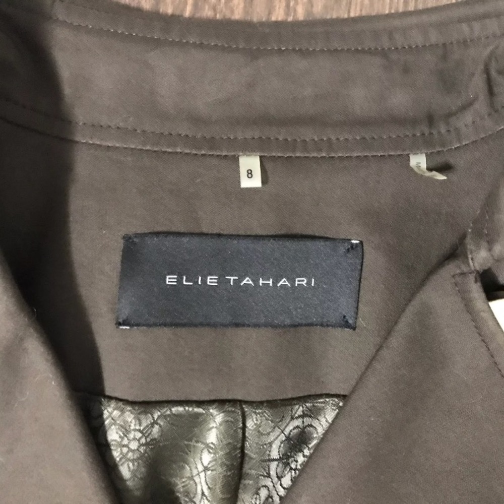Eli’s Tahari Leather Trench Coat w/ Belt Sz 8 - Picture 8 of 8