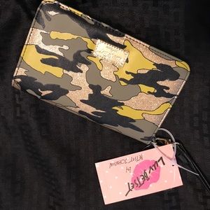 Betsey Johnson Camo Wristlet/Clutch/Wallet NWT.