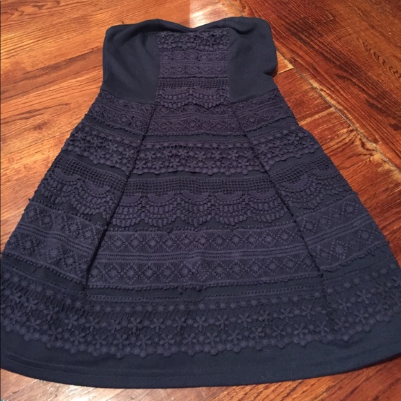 Crochet Blue strapless dress - Picture 1 of 4