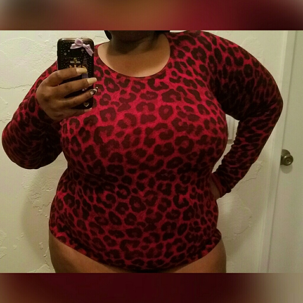 Wine Red Cheetah Print Sweater