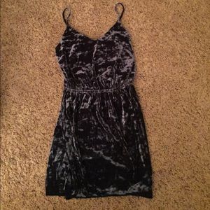 Blue velvet party dress