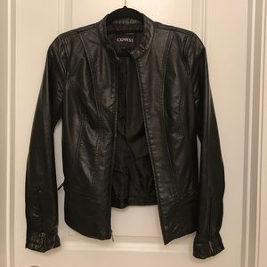 Express black leather jacket