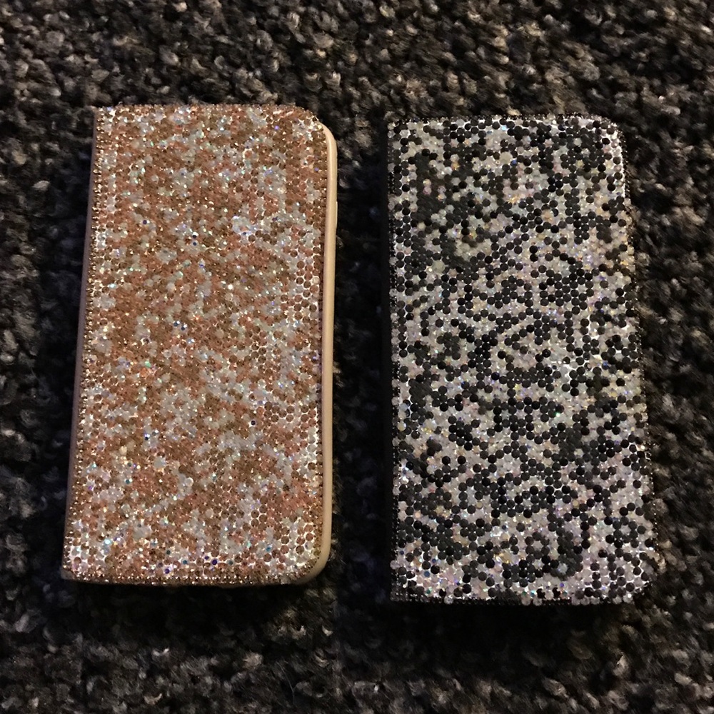 Rhinestone iPhone 6 Plus case bundle wallet style