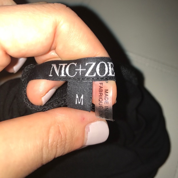 NIC + ZOE black mixed media high low turtleneck - Picture 4 of 8