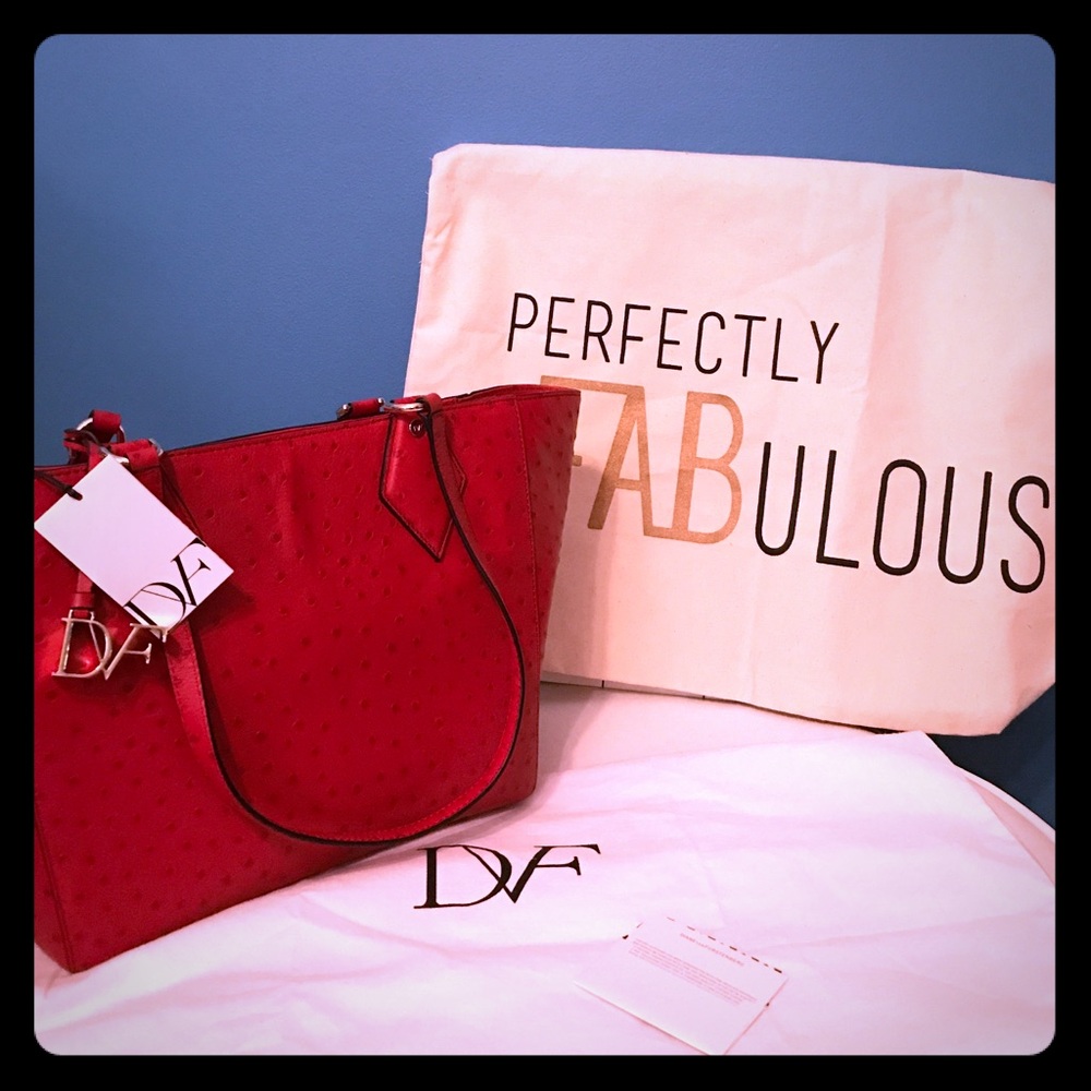 DVF Ostrich shoulder tote