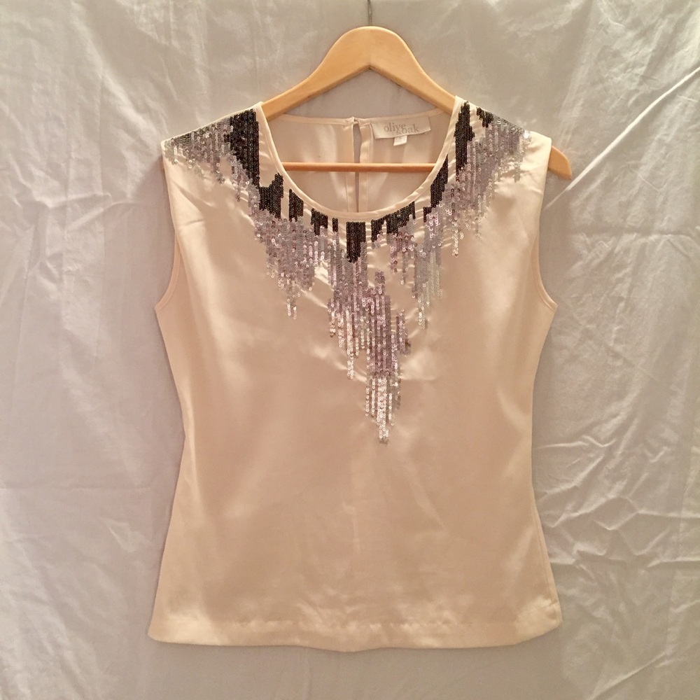 Cream & Silver Sequin Sparkle Shirt