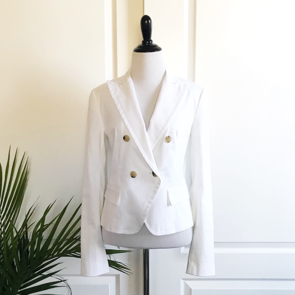 Theory White Doubled Breasted Blazer