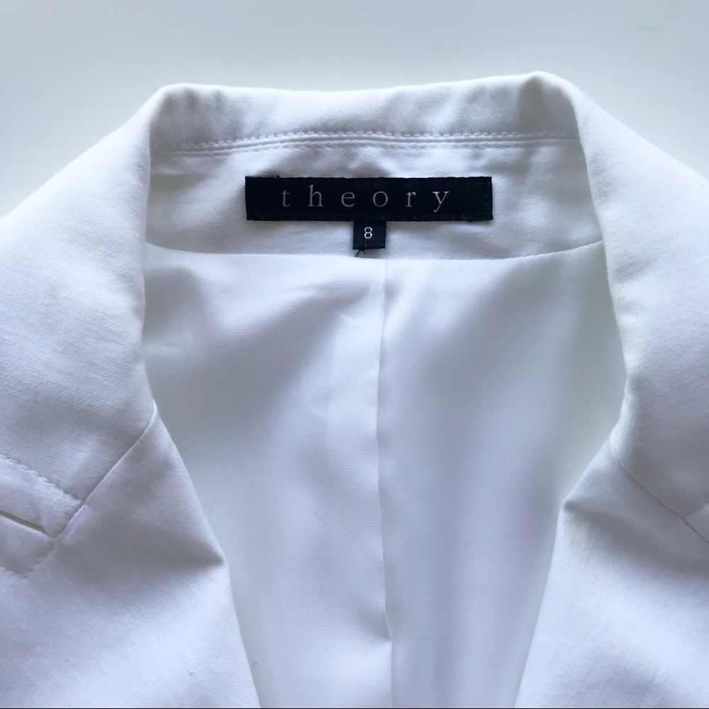 Theory White Doubled Breasted Blazer - Picture 4 of 6