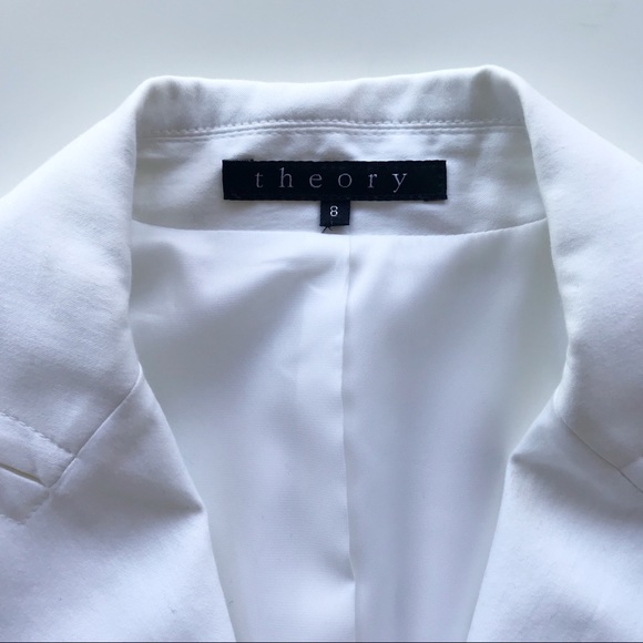 Theory White Doubled Breasted Blazer - Picture 4 of 6