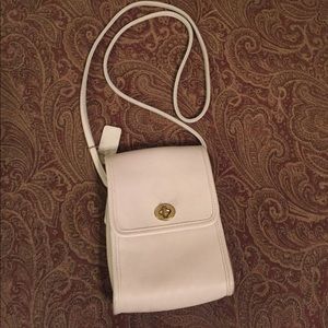 Coach Classic Leather White Crossbody Purse
