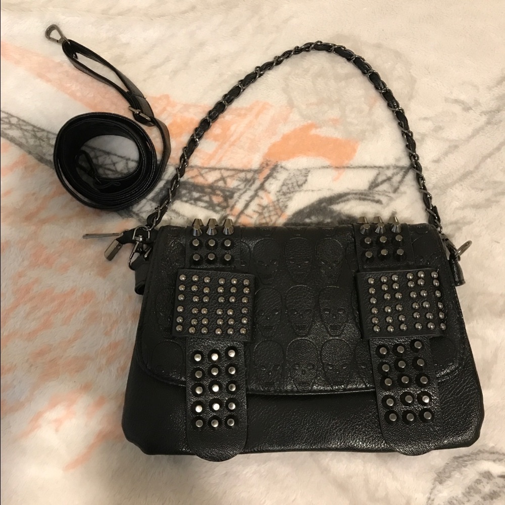 Gorgeous edgy black studded bag