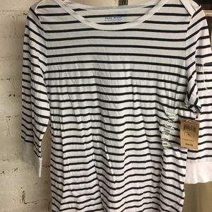 Lucky Brand stripped 3/4 length tee shirt