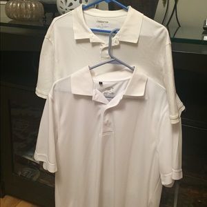 White golf shirts