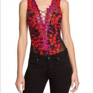 Guess. Mesh & Lace up Bodysuit