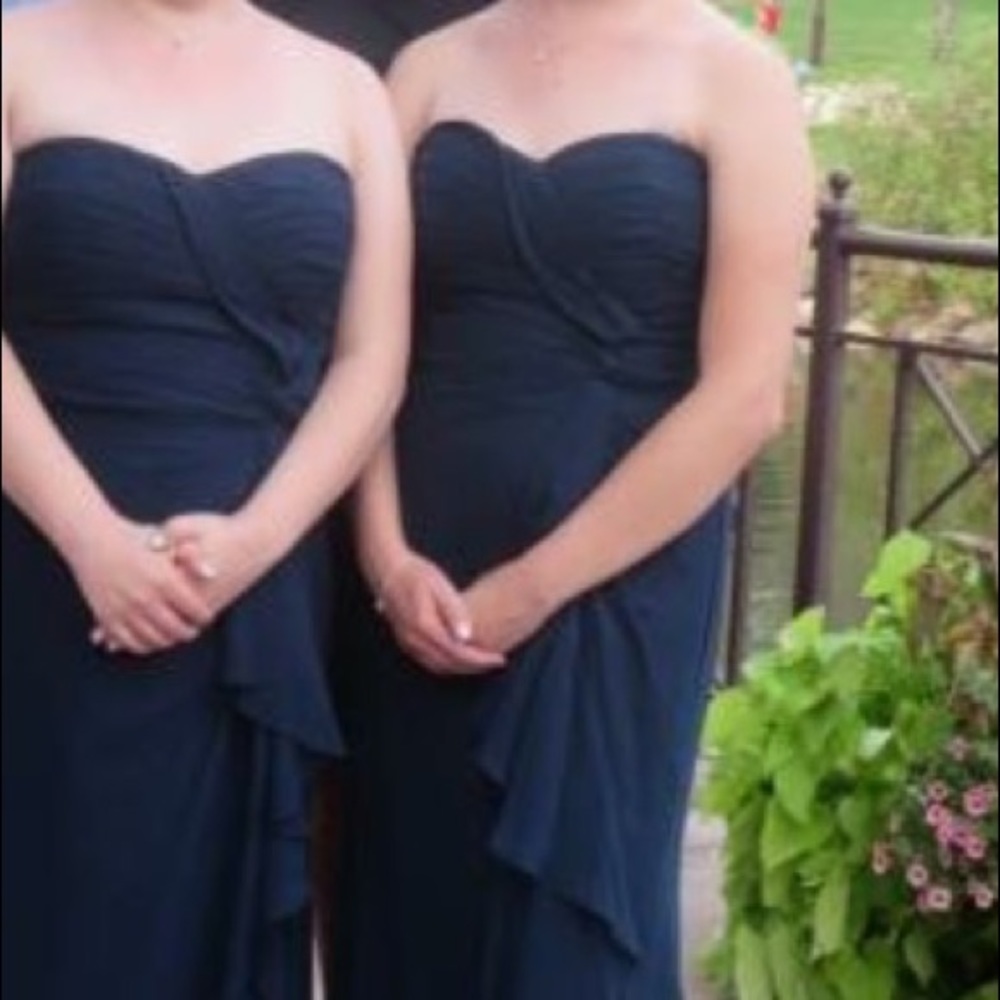 Bill Levkoff navy Blue Bridesmaid Gown worn once