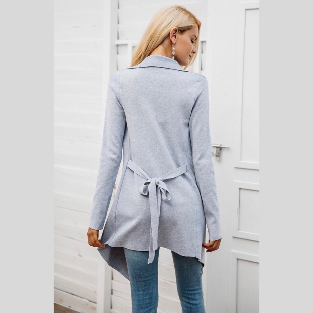 ✨New✨Heather Gray Open Drape Knit Cardigan✨ - Picture 4 of 4