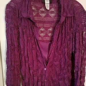 Studio 1940 Lacy shirt and camisole set