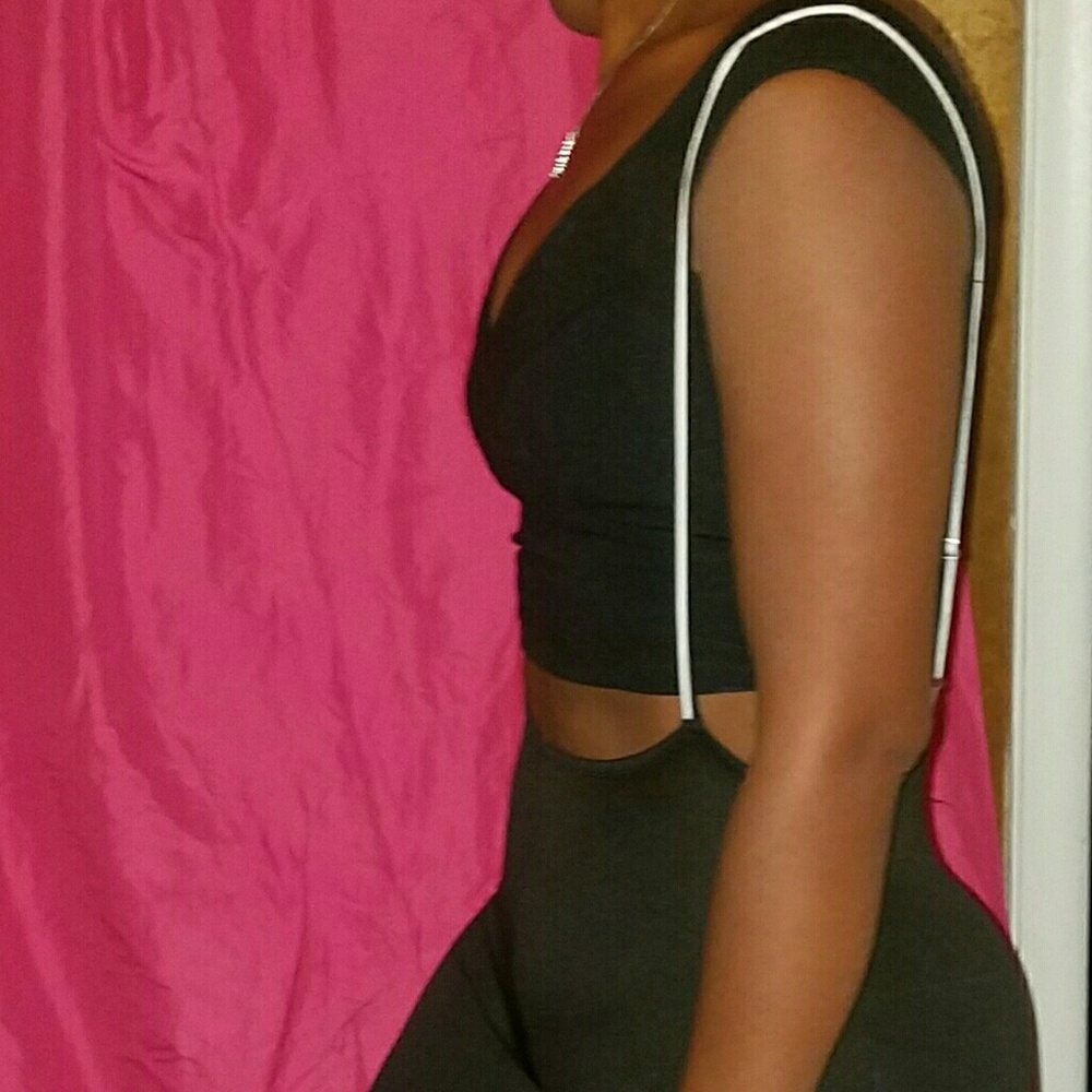 Women's black jumpsuit with or without crop top