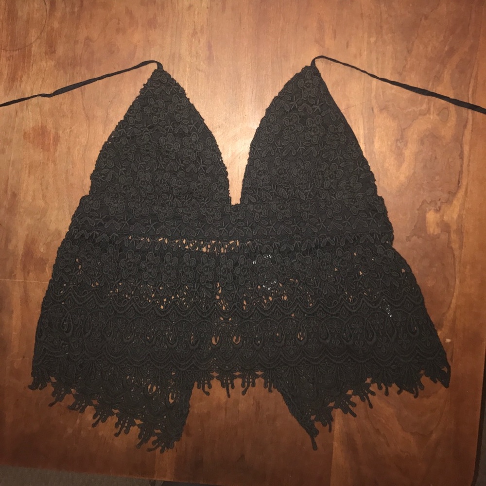 Lacy black crop top