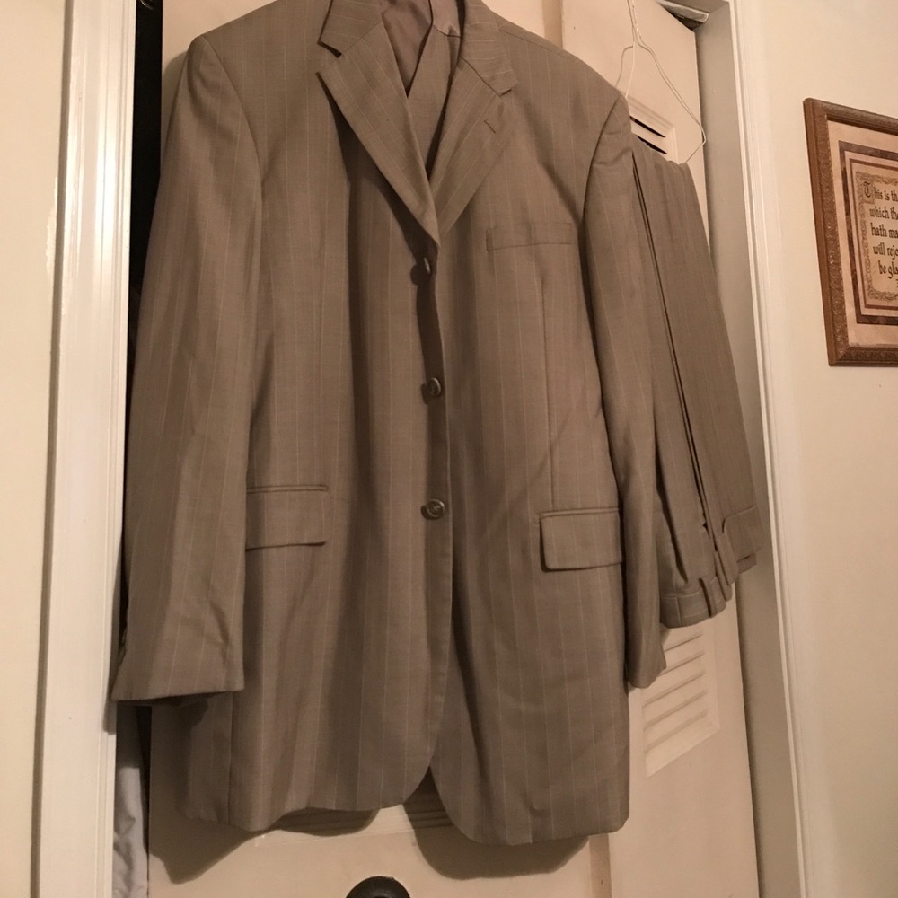 Three piece Zandello pin strip men’s suit.