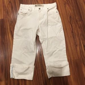 Gap girls white cuffed cropped pants 10 plus