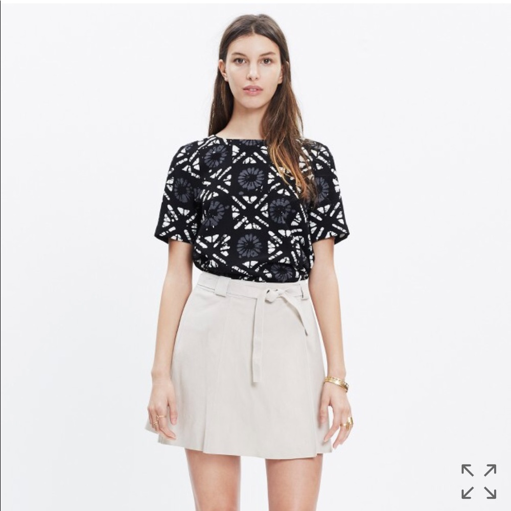 Madewell industry button-back top in batik grid