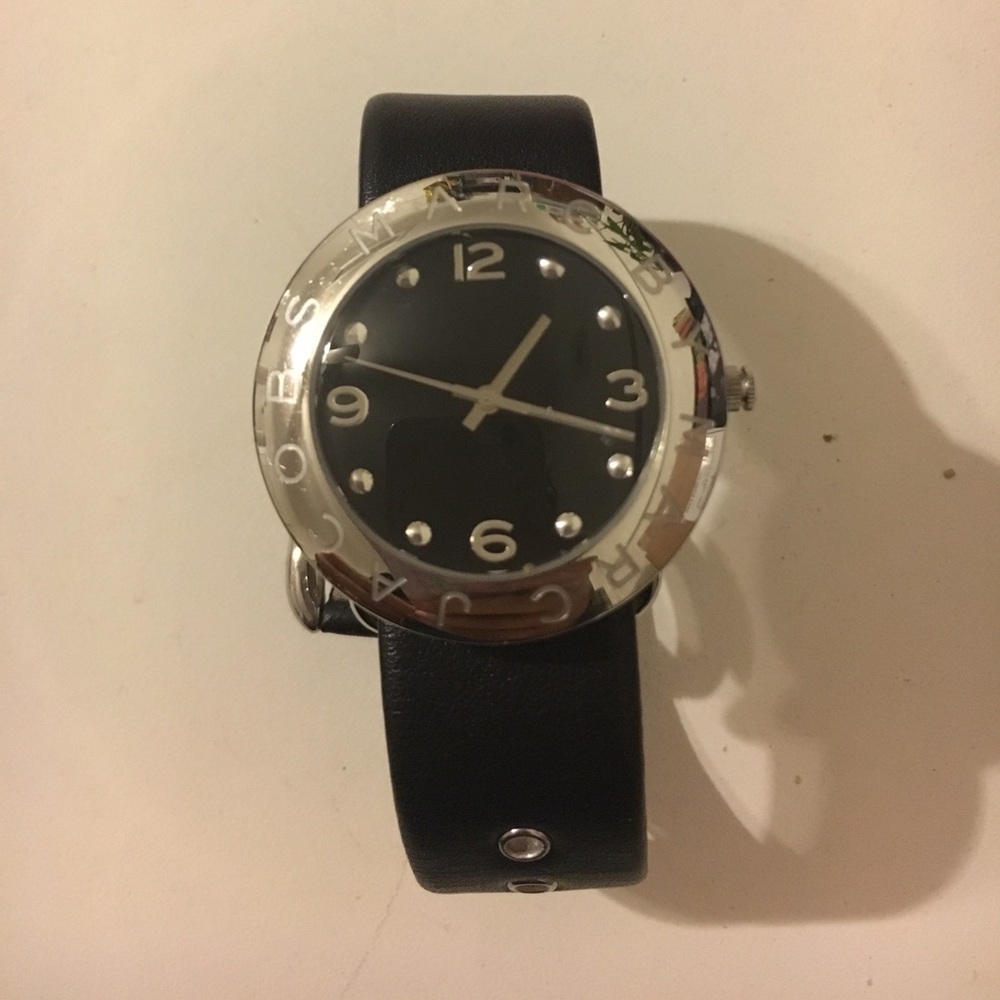 Marc by Marc jacobs steel watch with leather strap