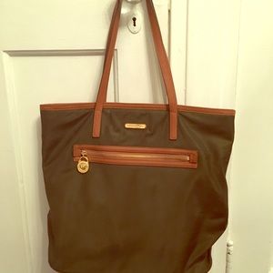 Michael Kors Large Tote - Olive Green & Brown
