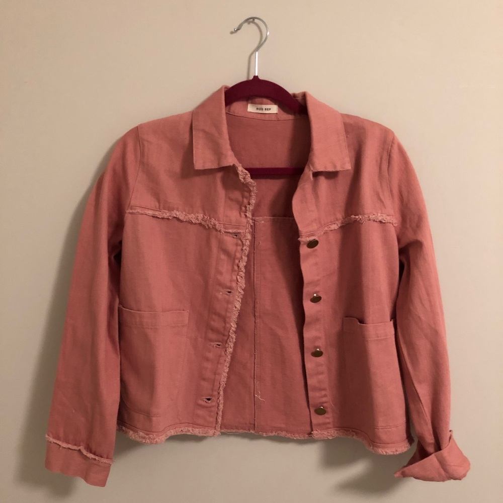 Pink denim jacket