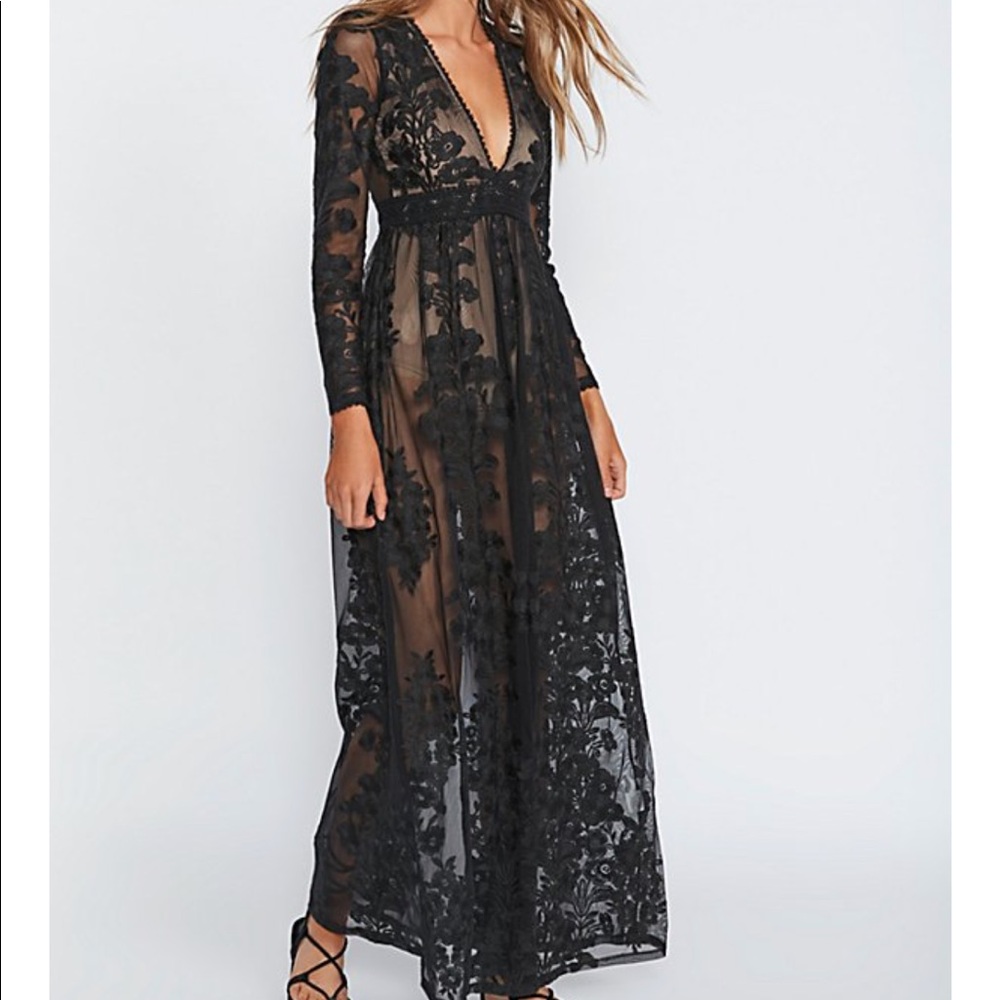 Free People Temecula Maxi Dress Black/Noir