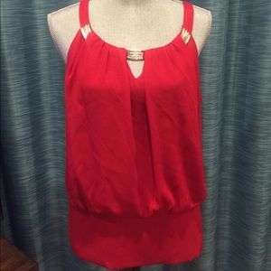White House Black Market red blouse size M