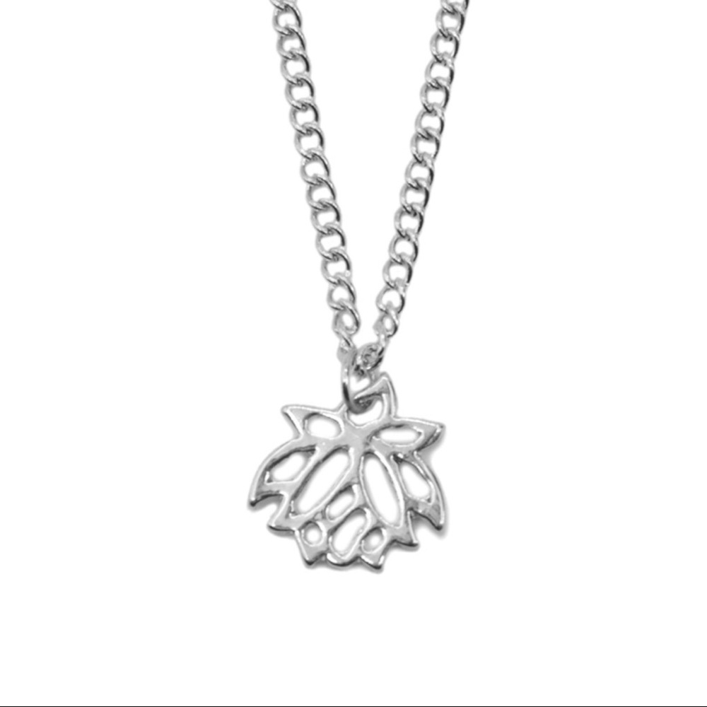 LAST ONE! Silver Lotus Flower Pendant  Necklace