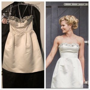 Sherri Hill strapless white cocktail dress size 4
