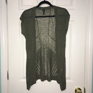 Olive Green Short Sleeve Cardigan