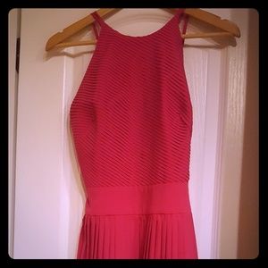 Pink pleated summer dress