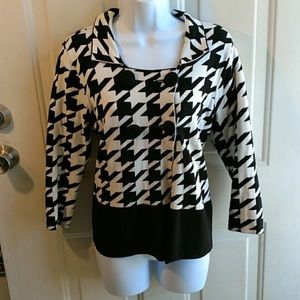 Worthington houndstooth sweater jacket
