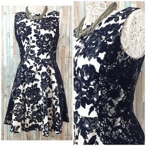Jessica Simpson Navy Blue Floral Laced Dress