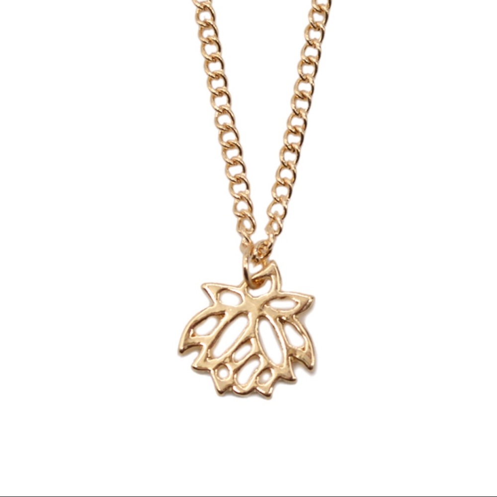 TWO LEFT! Gold Lotus Flower Pendant Necklace