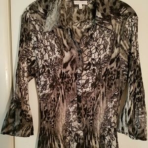 Fashion Bug Black and White print blouse