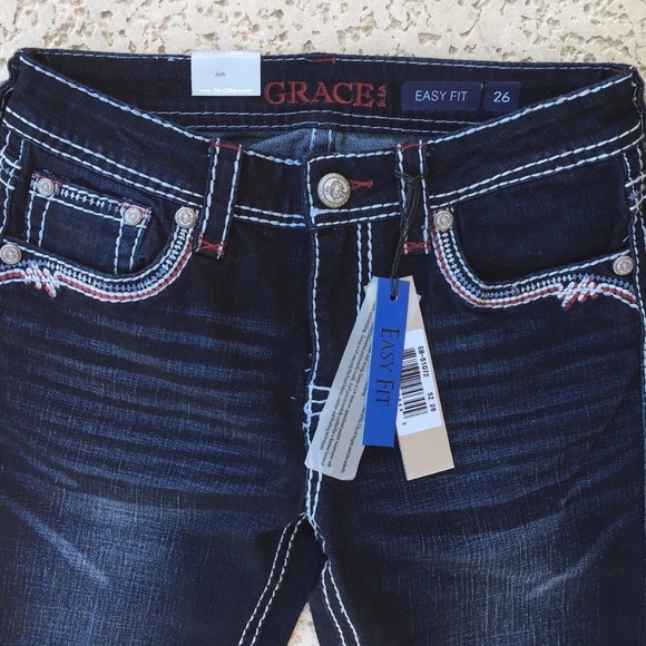 NWT GRACE IN LA JEANS Mid Rise Easy Bootcut Jean - Picture 5 of 7
