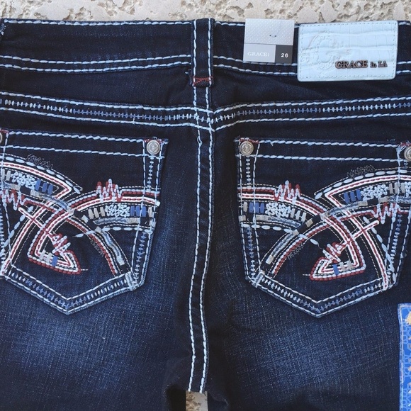 NWT GRACE IN LA JEANS Mid Rise Easy Bootcut Jean - Picture 4 of 7