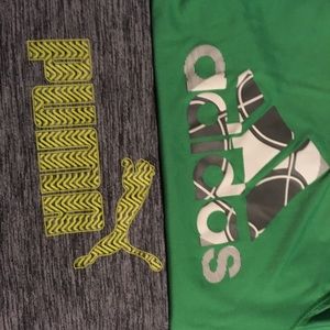 TWO boys M athletic dri fit tops - Adidas and Puma