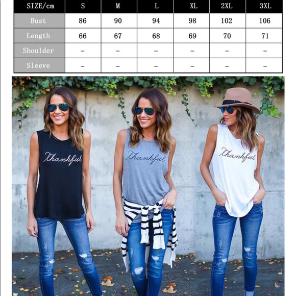 ✨Black Sleeveless “Thankful” Tank Top✨ - Picture 3 of 4