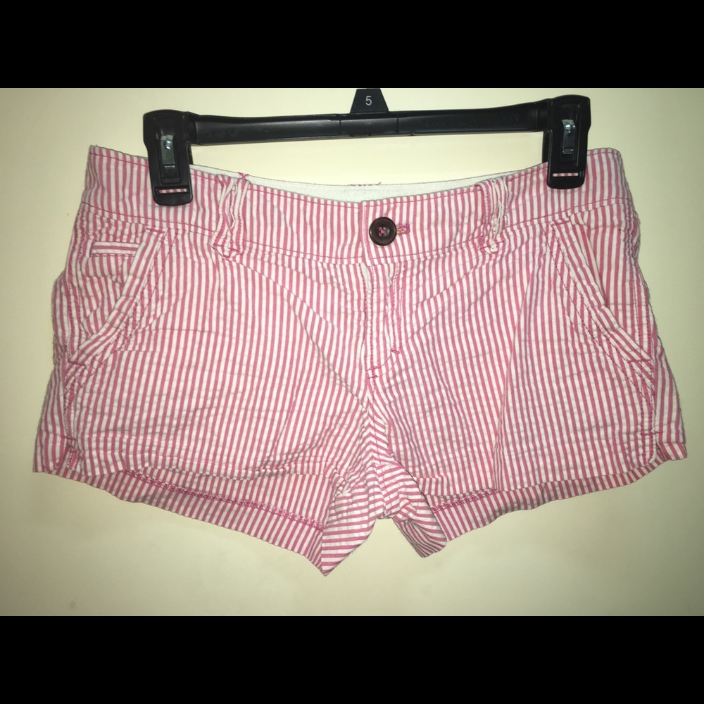 Pink pinstriped shorts