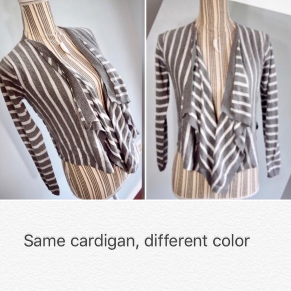 Grey and Green Striped Cardigan from DKNY - Picture 3 of 5