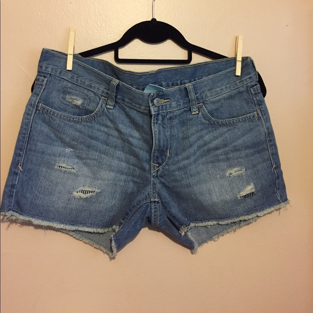 Denim ripped shorts