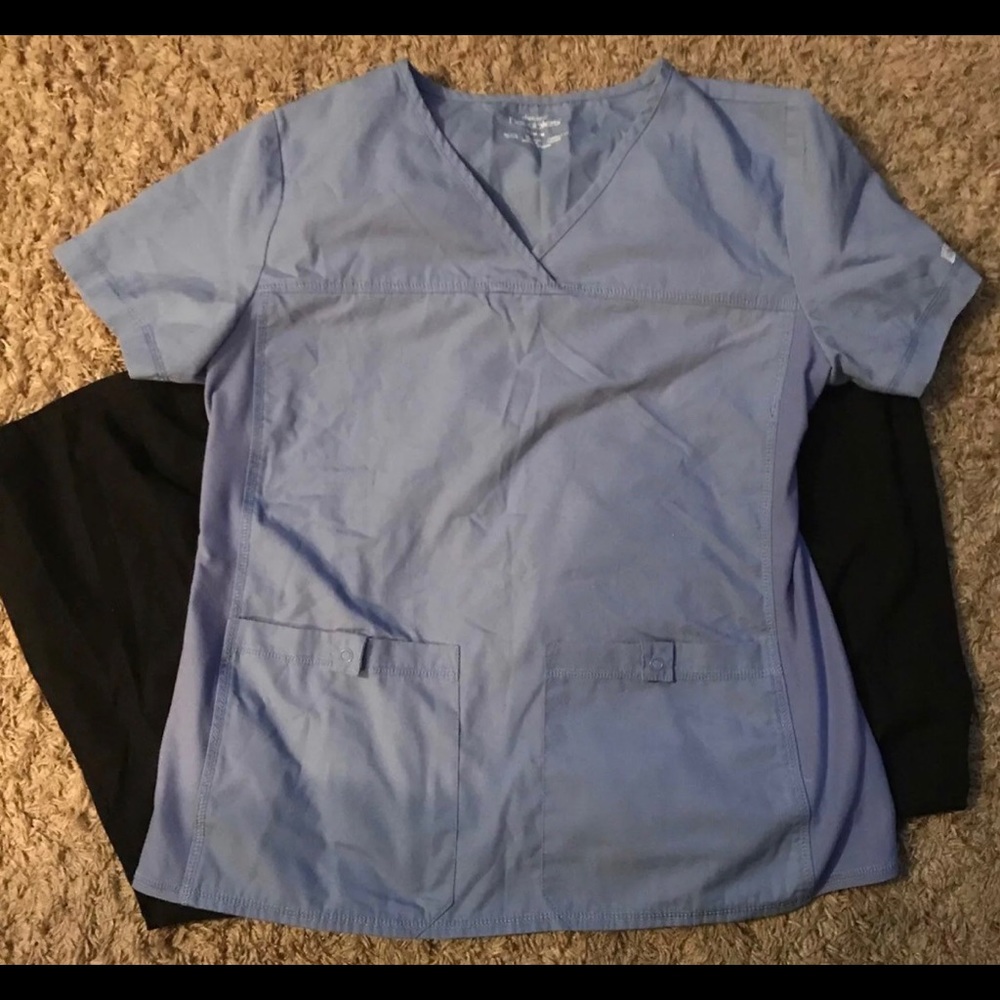 Cherokee Flexibles Ceil Blue And Black Scrubs